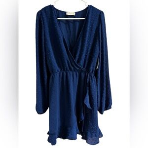 Altar’d State Wrap Midi Dress Long Sleeve Women Size Large NWT